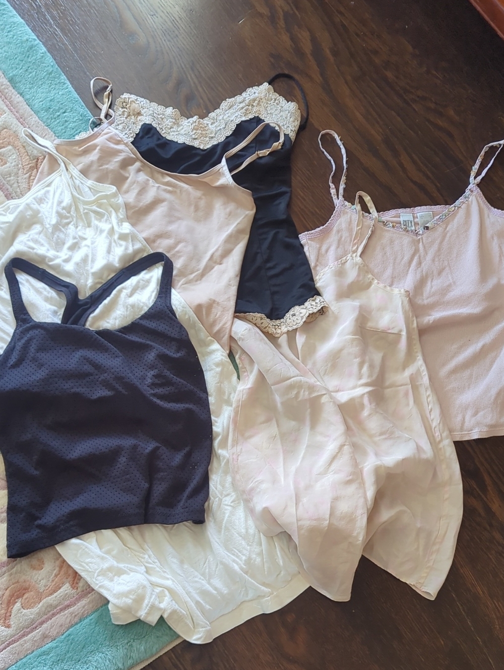 Mixed Women's Cami & Tank Bundle in Black, White & Pale Pink